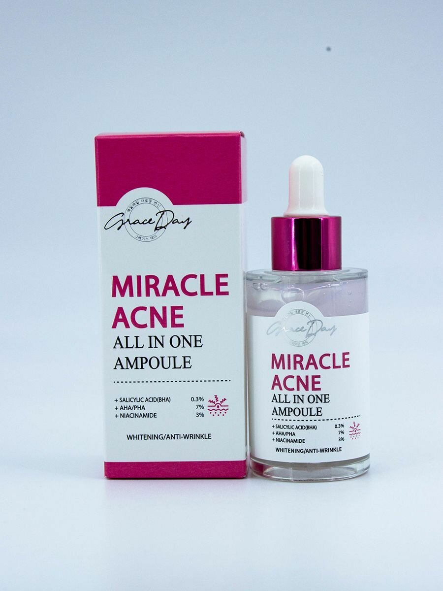 Сыворотка для лица GRACE DAY MIRACLE с ниацинамидом и AHA, BHA, PHA-кислотами (отшелушивающая) 50 мл