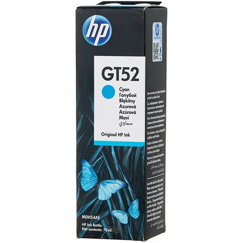 Чернила HP GT52, голубой / M0H54AE (для HP DeskJet GT 5810 / 5820) картридж hp m0h54ae gt52 голубой чернила