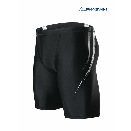 фото Плавки alpha swim джаммеры, размер xxl/54, черный/серебристый