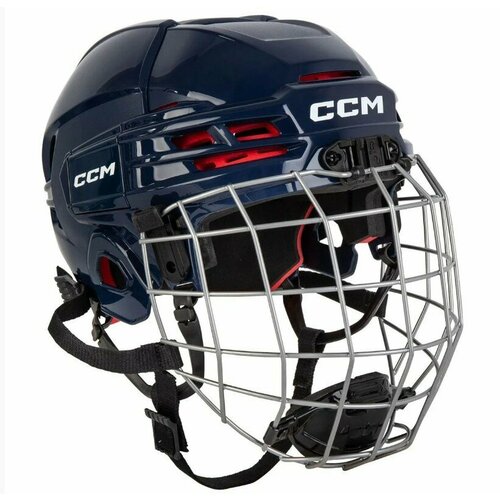 Шлем игрока хоккейный защитный с маской CCM HTC 70 YT NV, размер 49-53 см, детский, темно-синий