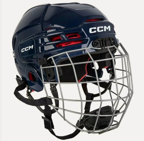 Изображение товара Шлем игрока хоккейный защитный с маской CCM HTC 70 YT NV, размер 49-53 см, детский, темно-синий