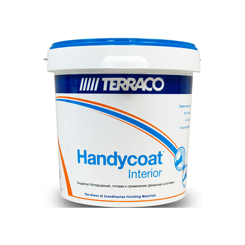 Шпатлевка Интерьерная Terraco Handycoat Interior 25кг под Окраску, для Наклейки Обоев, Нанесения Декоративных Покрытий.