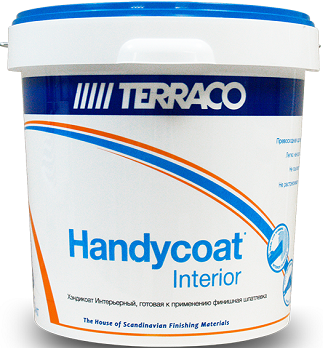 Шпатлевка Интерьерная Terraco Handycoat Interior 5кг под Окраску для Наклейки Обоев Нанесения Декоративных Покрытий.