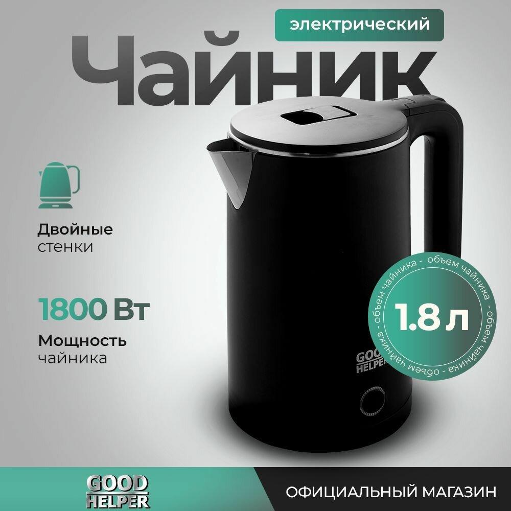 Чайник электрический GoodHelper KPS-186C, черный