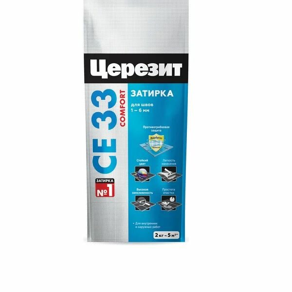 Затирка цементная Церезит CE 33 comfort 43 багамы бежевая 2 кг