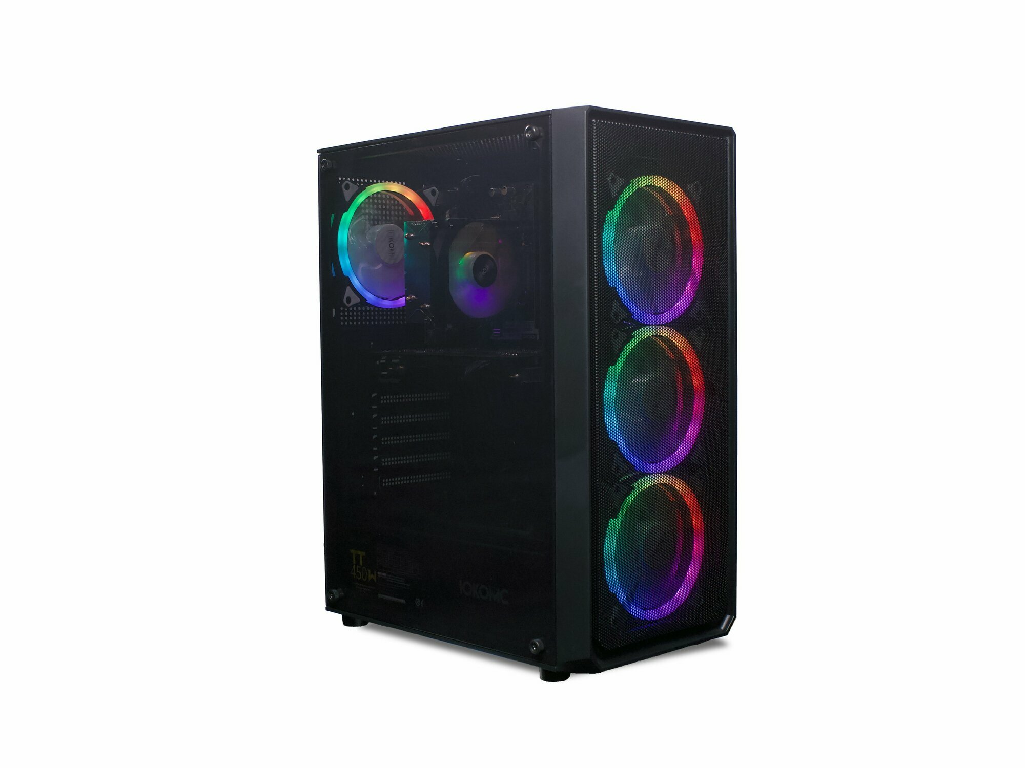 Игровой компьютер юкомс i3 8100, RX 5600 XT 6GB, HDD 1TB, SSD 256GB, 16GB DDR4, БП TT450 450W, win 10 pro, Игровой юкомс чёрный