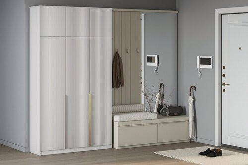 Изображение товара Шкаф распашной МебельЛэнд24 Монро - 3 с антресолью Белый 150x40x230 для одежды трехдверный