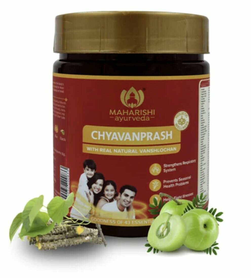 Комплект 2шт Чаванпраш Махариши Аюрведа Chawanprash Maharishi Ayurveda Иммуностимулятор на основе 43 аюрведических компонентов 500 гр Индия