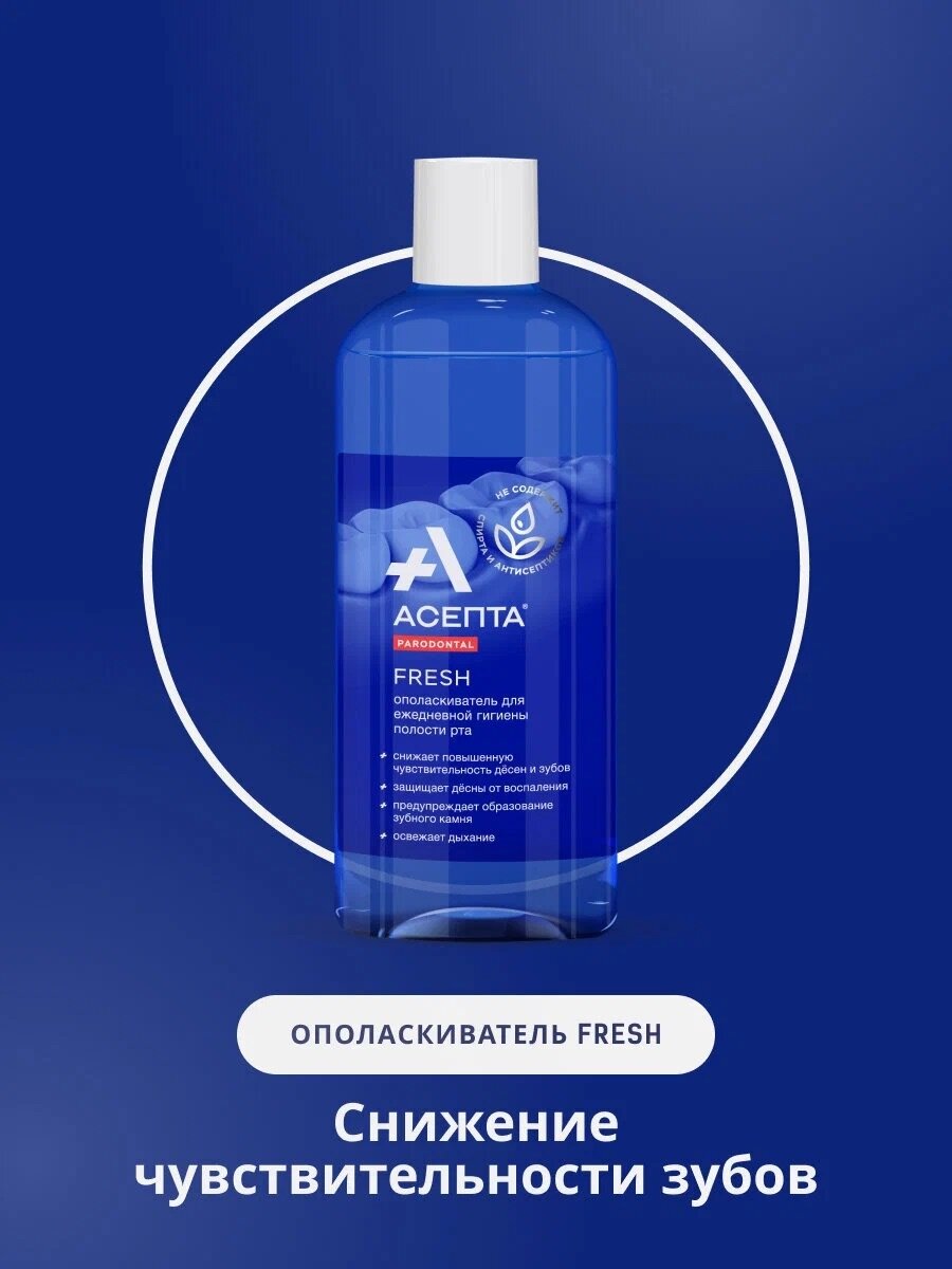 Ополаскиватель Асепта Fresh для ежедневной гигиены рта мятный 250мл