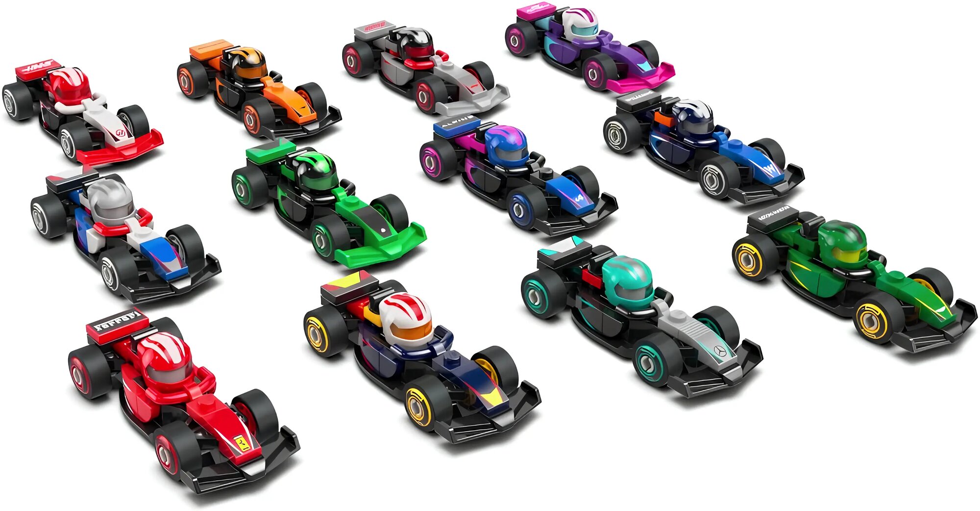 Полный комплект минифигурок LEGO Minifigures 71049 F1 Collectible Race Cars 12 шт