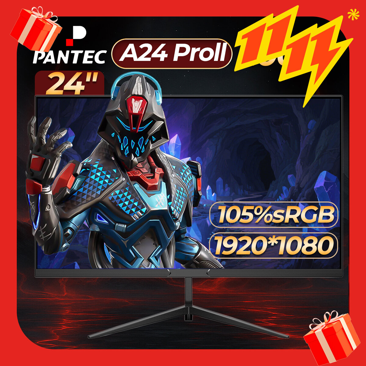 Монитор игровой Pantec, 24", 100 Hz, IPS, черный,1920*1080, EU