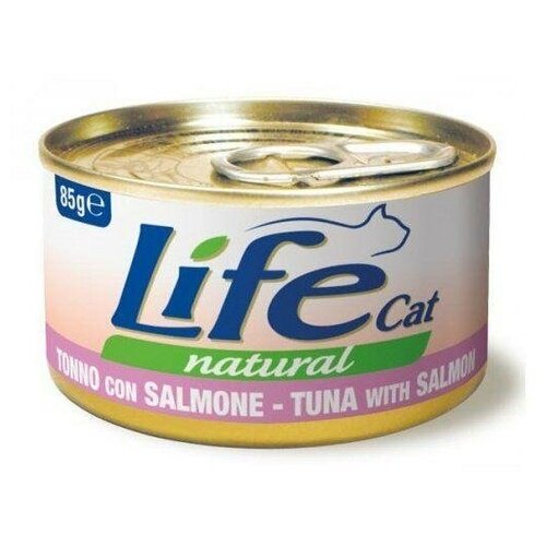 [94451] Lifecat tuna with salmon 85g - консервы для кошек тунец с лососем в бульоне 85 гр. 1/24, 94451 (26 шт)