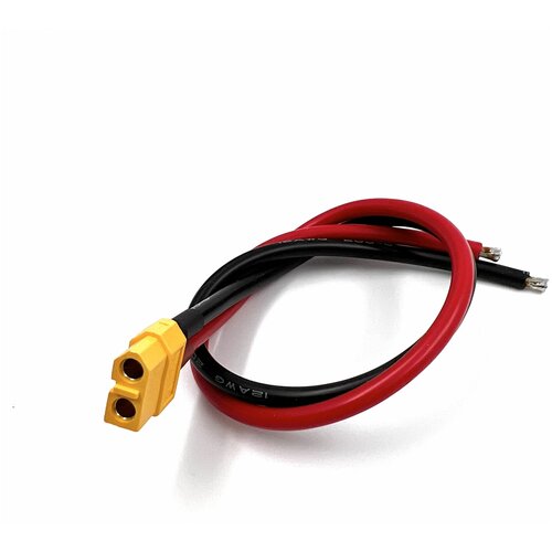 Разъем питания Amass XT60-M с силиконовым проводом (кабелем) 12AWG, 300 мм