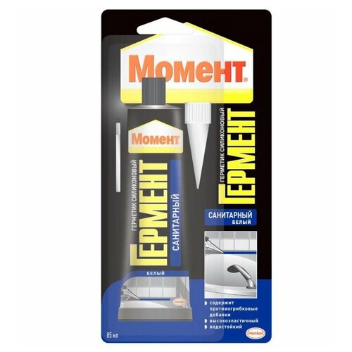 Герметик силиконовый санитарный белый 85мл Henkel 616353 498₽