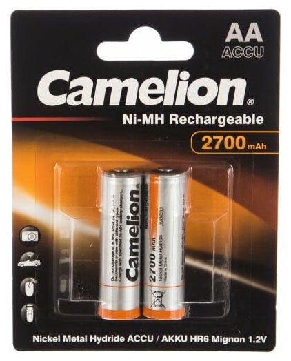 Аккумулятор Camelion 1.2В AA-2700mAh Ni-Mh BL-2,7371 15084068