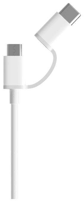 Кабель xiaomi 2in1 usb a--> micro usb/type c <100cm>