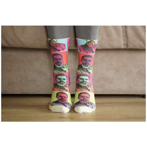 фото Носки шерстянки, размер 35/38, красный, желтый, белый