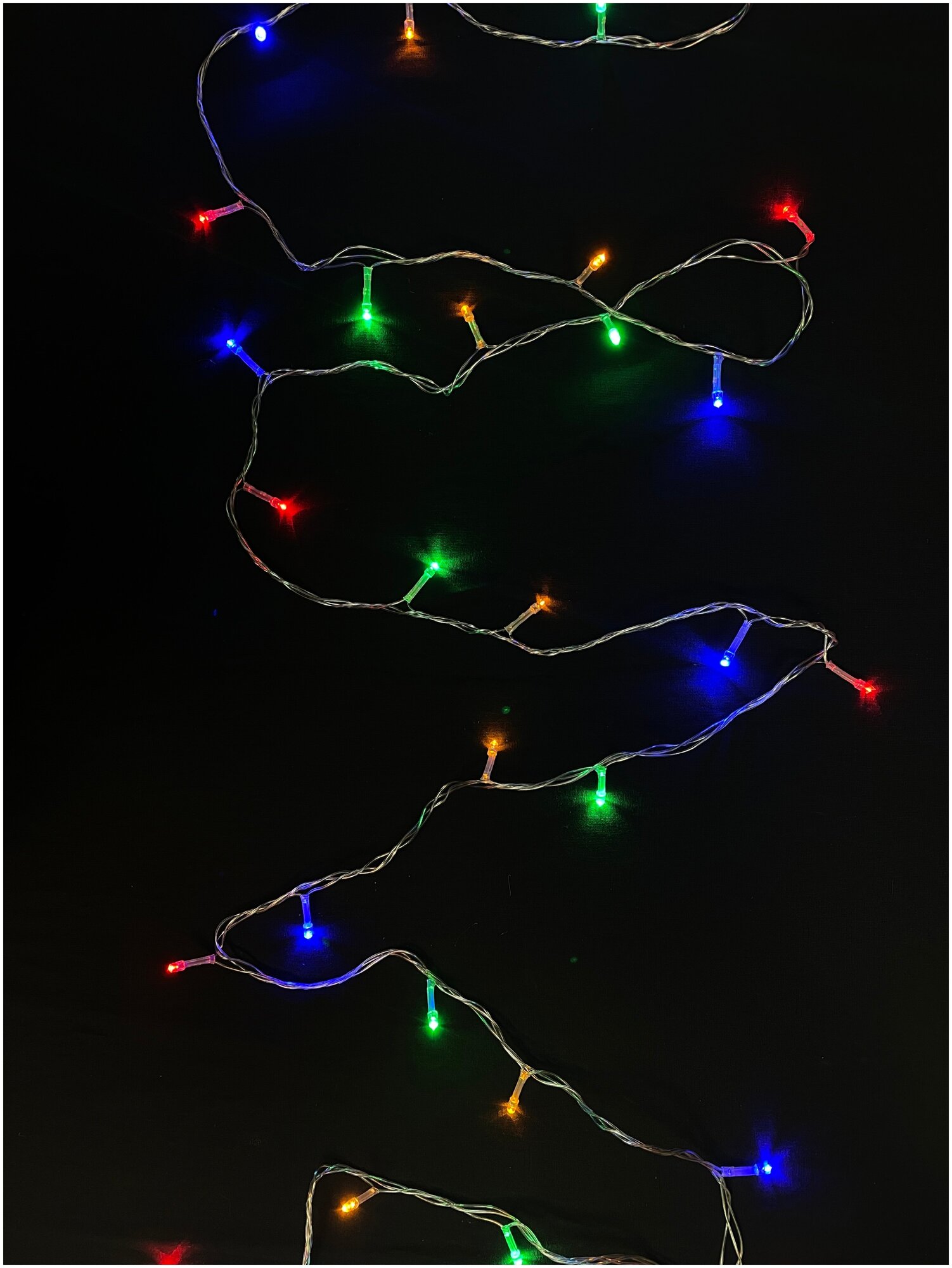 Гирлянда нить на елку стену 5м разноцветная новогодняя светодиодная