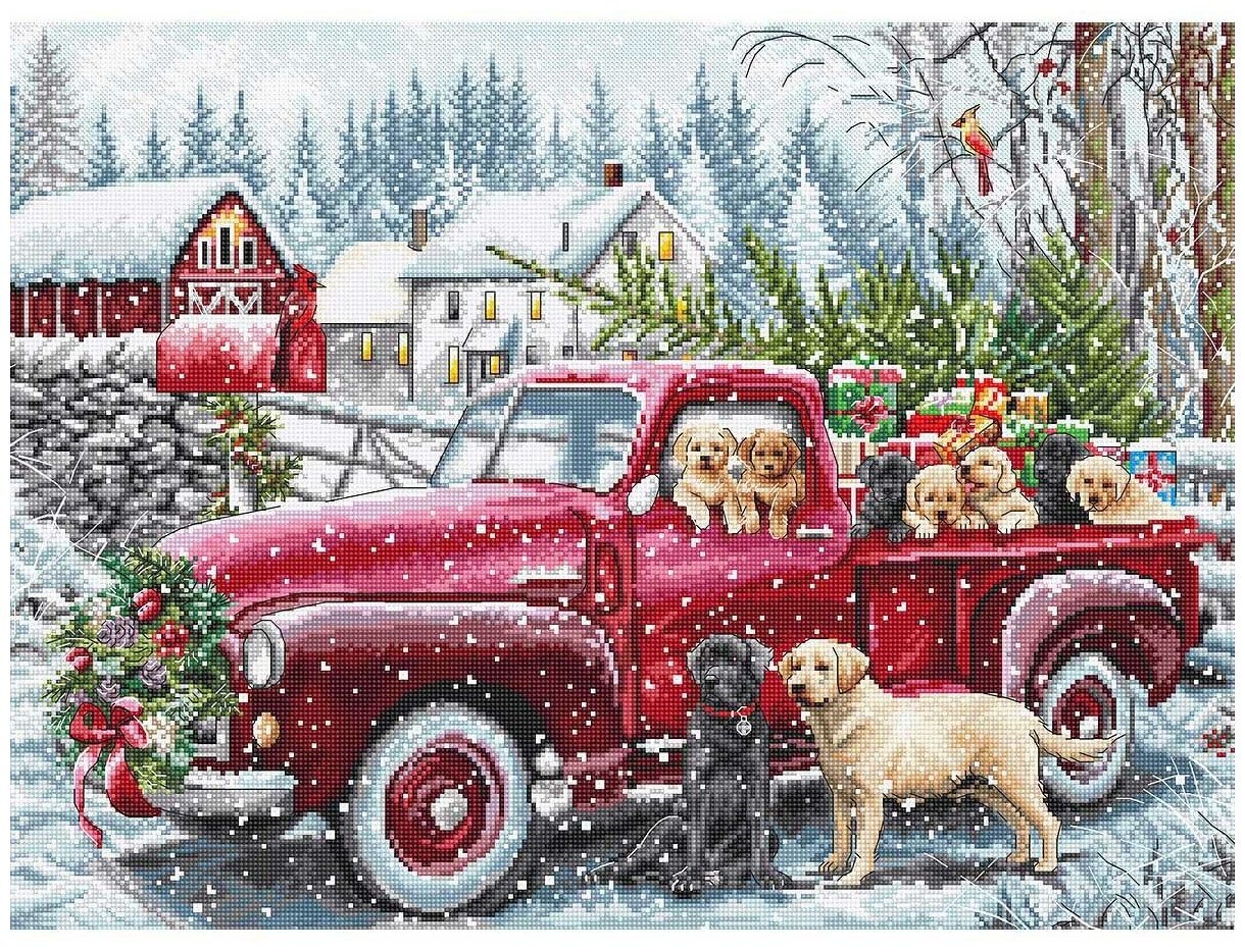 L8014 Набор для вышивания LetiStitch 'Рождественская доставка' 47*32см - фото №1