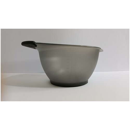 HS43339 Чашка пластмассовая для смешивания краски с резиновой ручкой серая