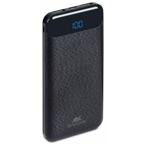 Внешний аккумулятор RivaCase PowerBank VA2542 10000mAh, дисплей, Li-pol, Type-C, Micro USB, Quick Charge 3.0A внешний аккумулятор harper pb 2606 5000 мач quick charge 3 0 и power delivery черный