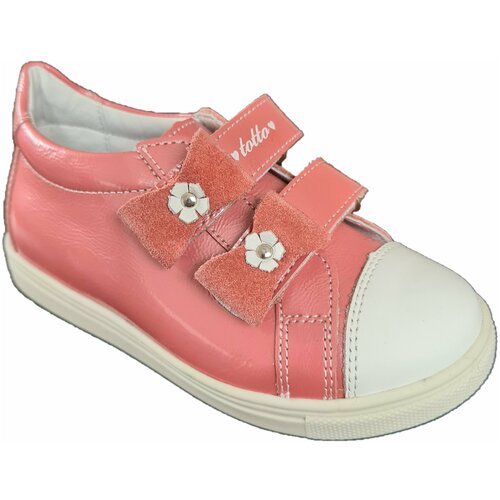 фото Полуботинки для девочки, грейпфрут, белый, размер 27 нет бренда