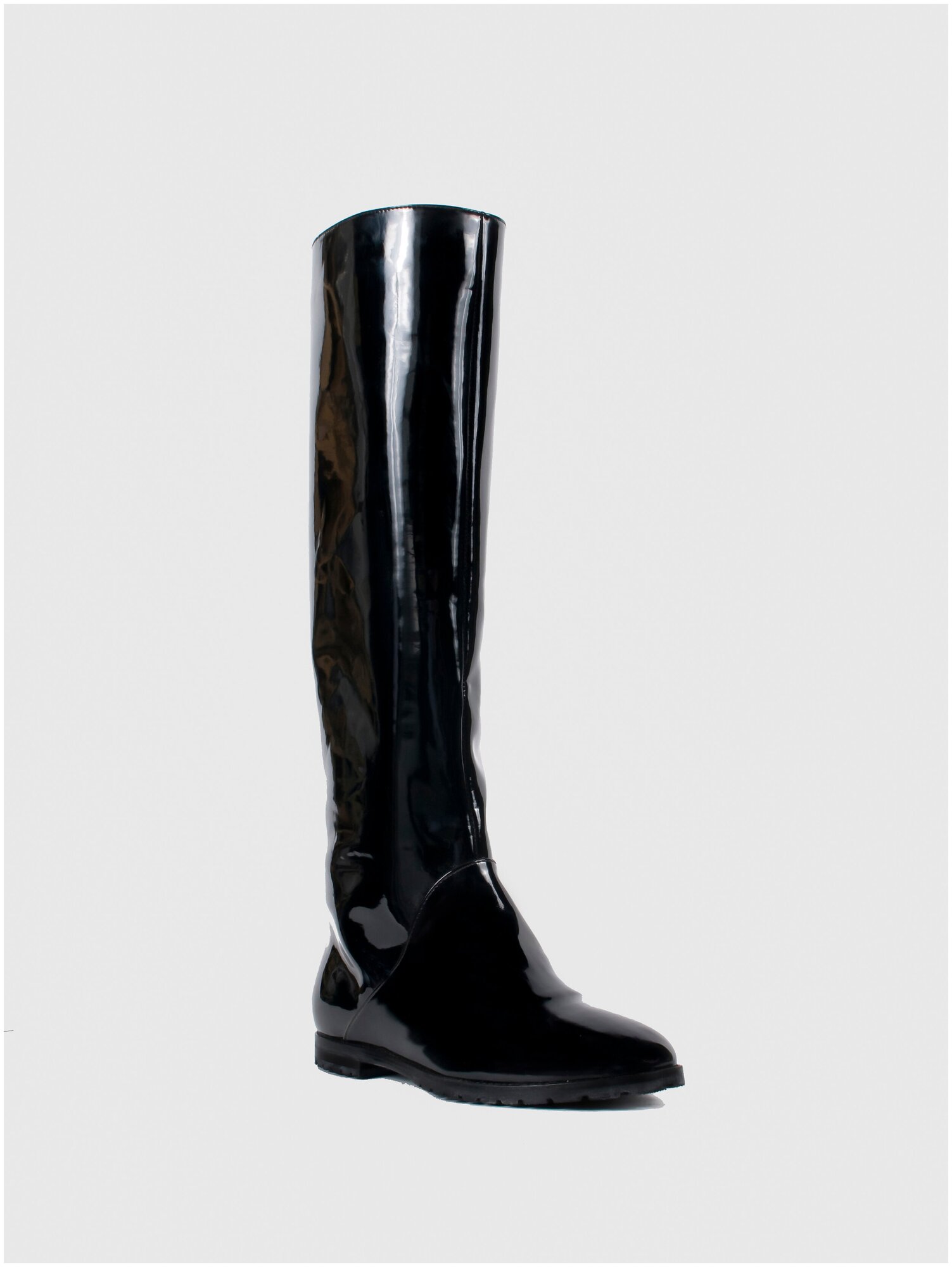 Женская обувь E-SKYE  сапоги модель Трубы лакированная кожа черный цвет