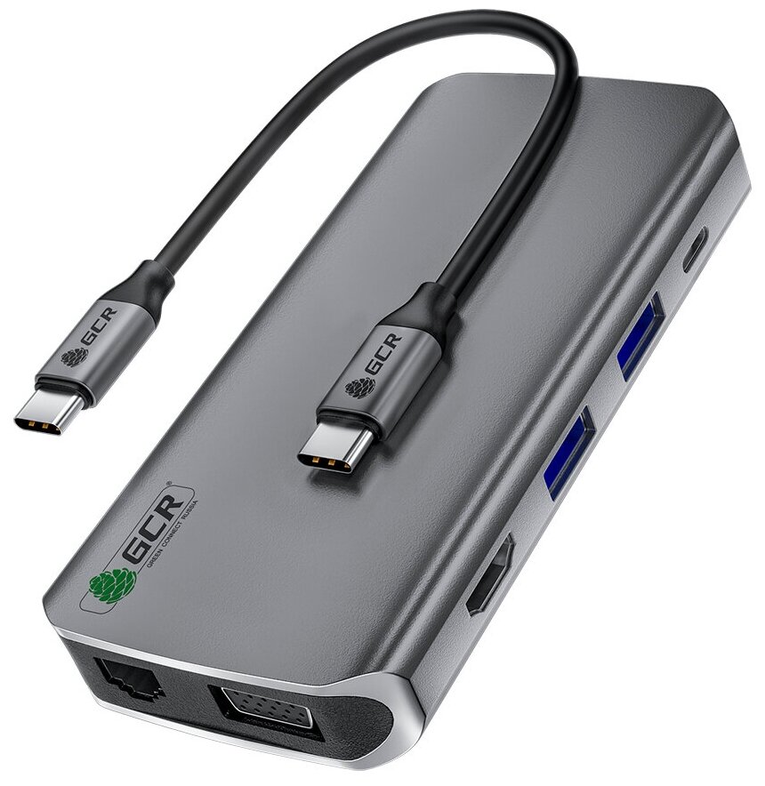 TypeC Hub 10 in 1 HDMI + VGA + RJ45 + USB3.0 x3 + Card Reader + Audio + TypeC PD