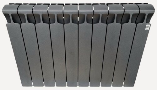 Изображение товара Радиатор биметаллический Rifar Monolit Ventil 500, 10 секций, Нижнее подключение правое (MVR), цвет Антрацит