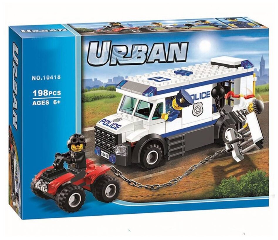 Конструктор Сити 10418 Автомобиль для перевозки заключенных, 198 деталей / Конструктор Город