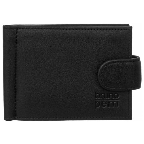 фото Мужской кожаный зажим для купюр bruno perri w-163-33/1 черный
