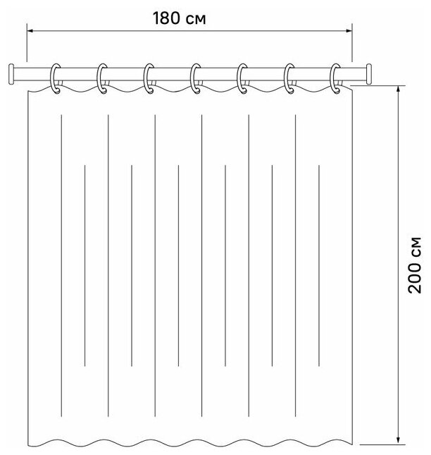 Штора для ванны IDDIS 200*180см полиэстер B15P218i11