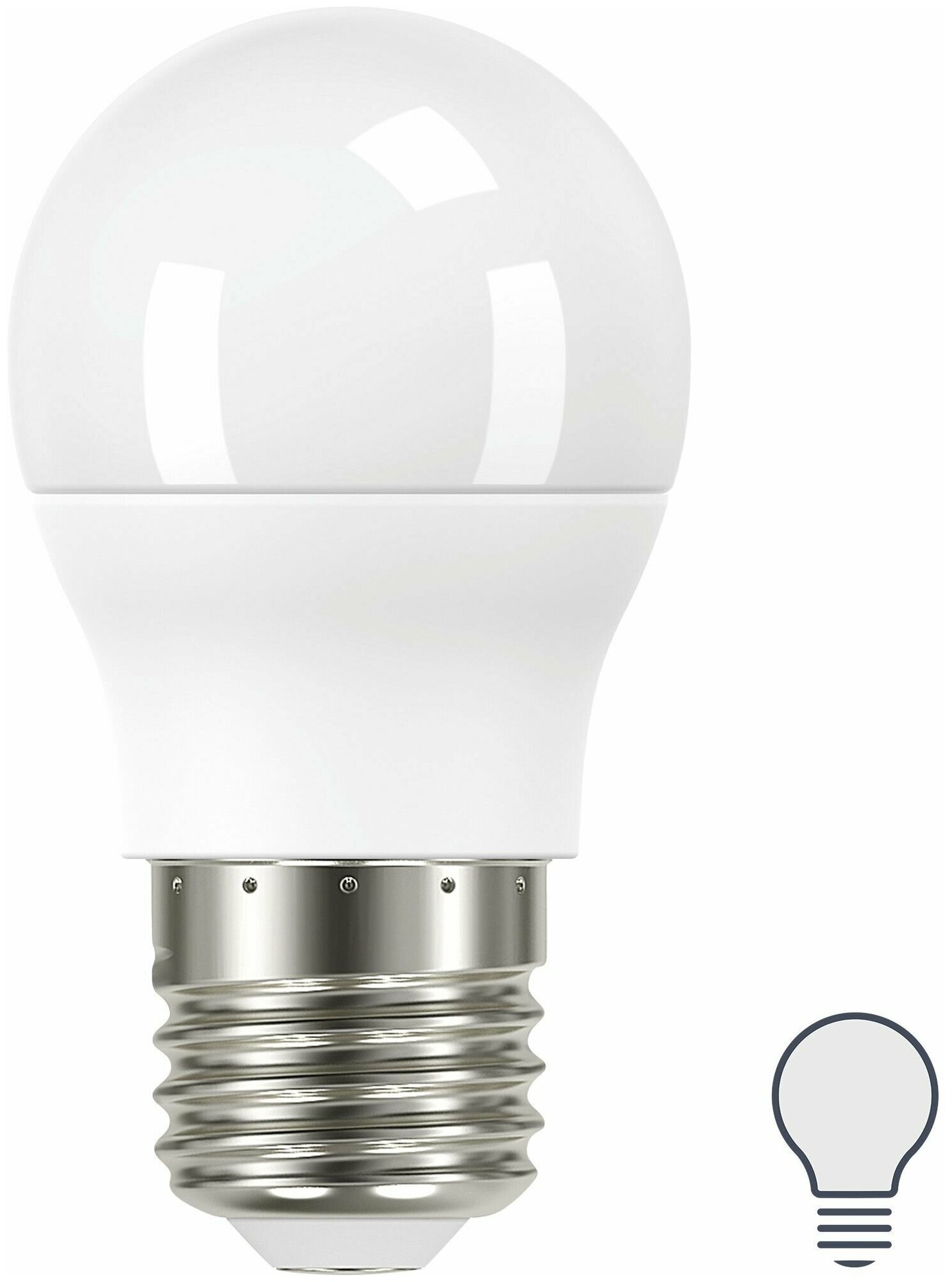 Лампа светодиодная Lexman P45 E27 175-250 В 5.5 Вт матовая 440 лм нейтральный белый свет