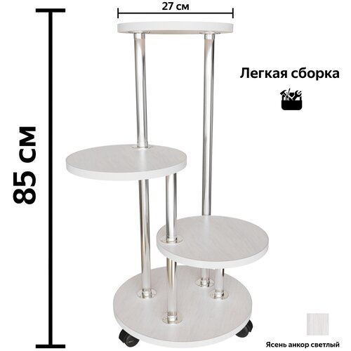 Подставка под цветы на колесиках, полка для расстений