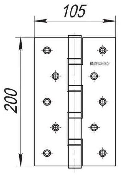 Петля дверная универсальная FUARO 4BB 200x105x3 WAB мат.бронза /29989/ (1 шт) - фотография № 3