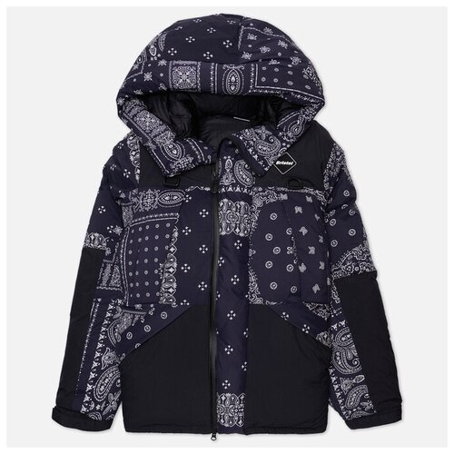 фото Мужской пуховик f.c. real bristol down bench parka синий , размер m f.c.real bristol