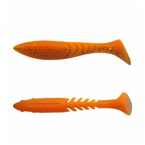 виброхвост helios slash 6 7 см hs 19 018 1445063 разноцветный 10 шт Виброхвост Helios Slash Orange & Sparkles, 6.7 см, 10 шт. (HS-19-022)