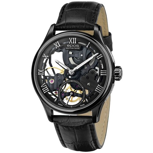 наручные часы epos sportive наручные часы epos 3441 142 20 95 30 серебряный черный Наручные часы Epos Originale 3500.169.25.25.25, черный