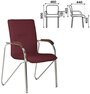 Кресло для приемных и переговорных "Samba" (дерево 1.023), хромированный каркас, кожзам бордовый V-25, 1 шт.