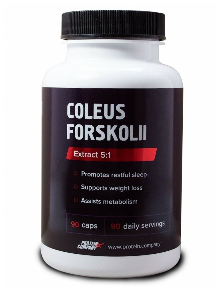 Coleus Forskohlii / PROTEIN.COMPANY / Экстракт Колеус форсколии / Капсулы / 90 порций / 90 капсул