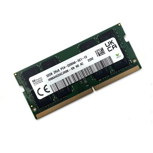 Оперативная память DDR4 32Gb 3200 Mhz SK Hynix HMAA4GS6CJR8N-XN PC4-3200AA SoDimm для ноутбука