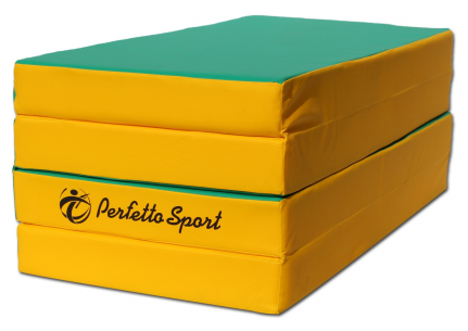 Мат Perfetto sport № 5 (100 х 200 х 10) складной 3 сложения " зелёно/жёлтый