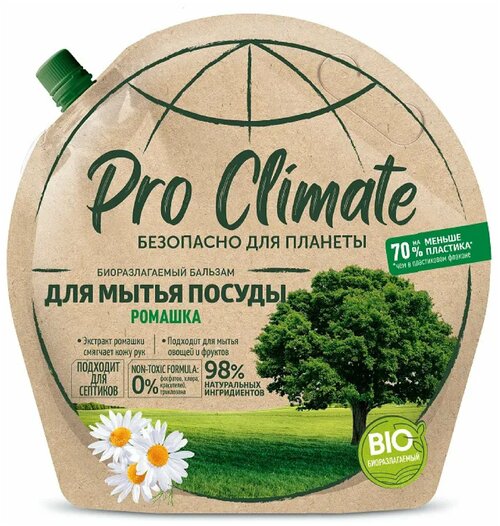 PRO CLIMATE Био бальзам для посуды ромашка дой-пак 700мл