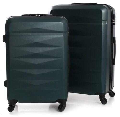 Комплект чемоданов Feybaul, ABS-пластик, жесткое дно, водонепроницаемый, размер M, зеленый