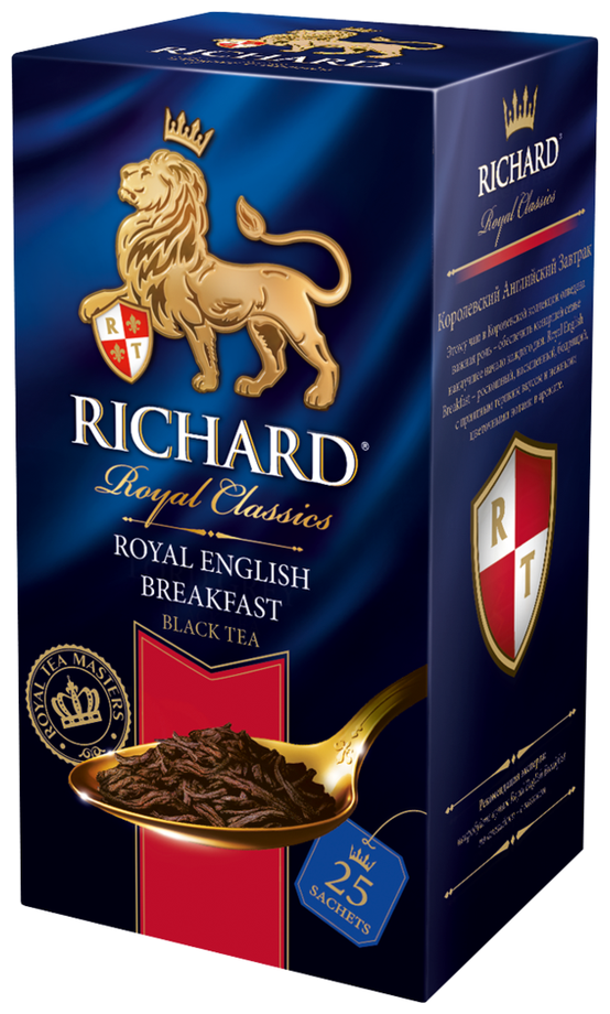 Чай Richard "Royal English Breakfast" классический черный, 6 упаковок х 25 пакетиков, мелкий лист - фотография № 6