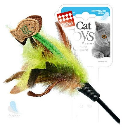 Игрушка для кошек GIGWI Cat Toys Дразнилка с рыбками, длинная (75 см)