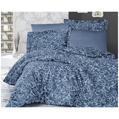 Постельное белье из сатина Sweta indigo Karven (синий), Евро (наволочки 50х70 и 70х70)