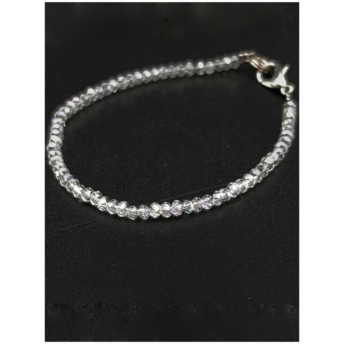 фото Браслет, искусственный камень, стекло, размер 20 см, бесцветный hrustalek