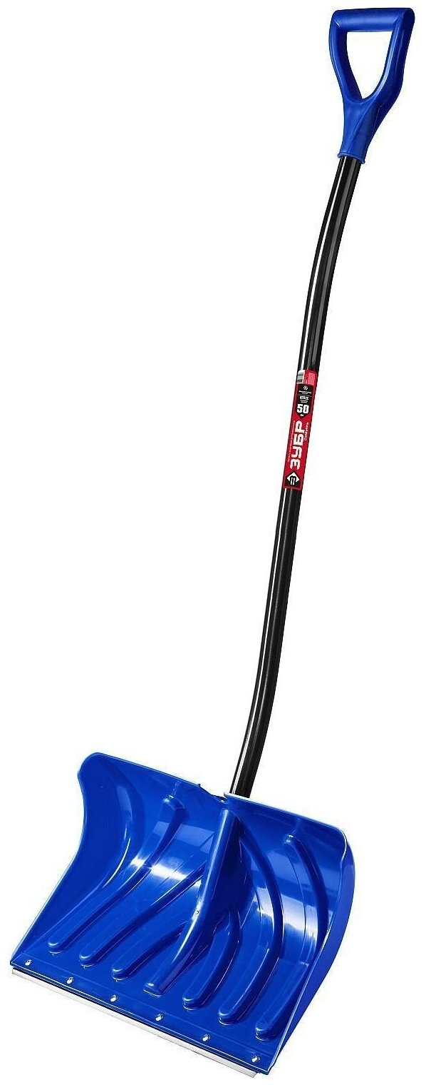 ЗУБР сибирь лопата снеговая, пластиковая со стальной планкой, эргономичный алюминиевый черенок, V-ручка, 500 мм. - фотография № 9