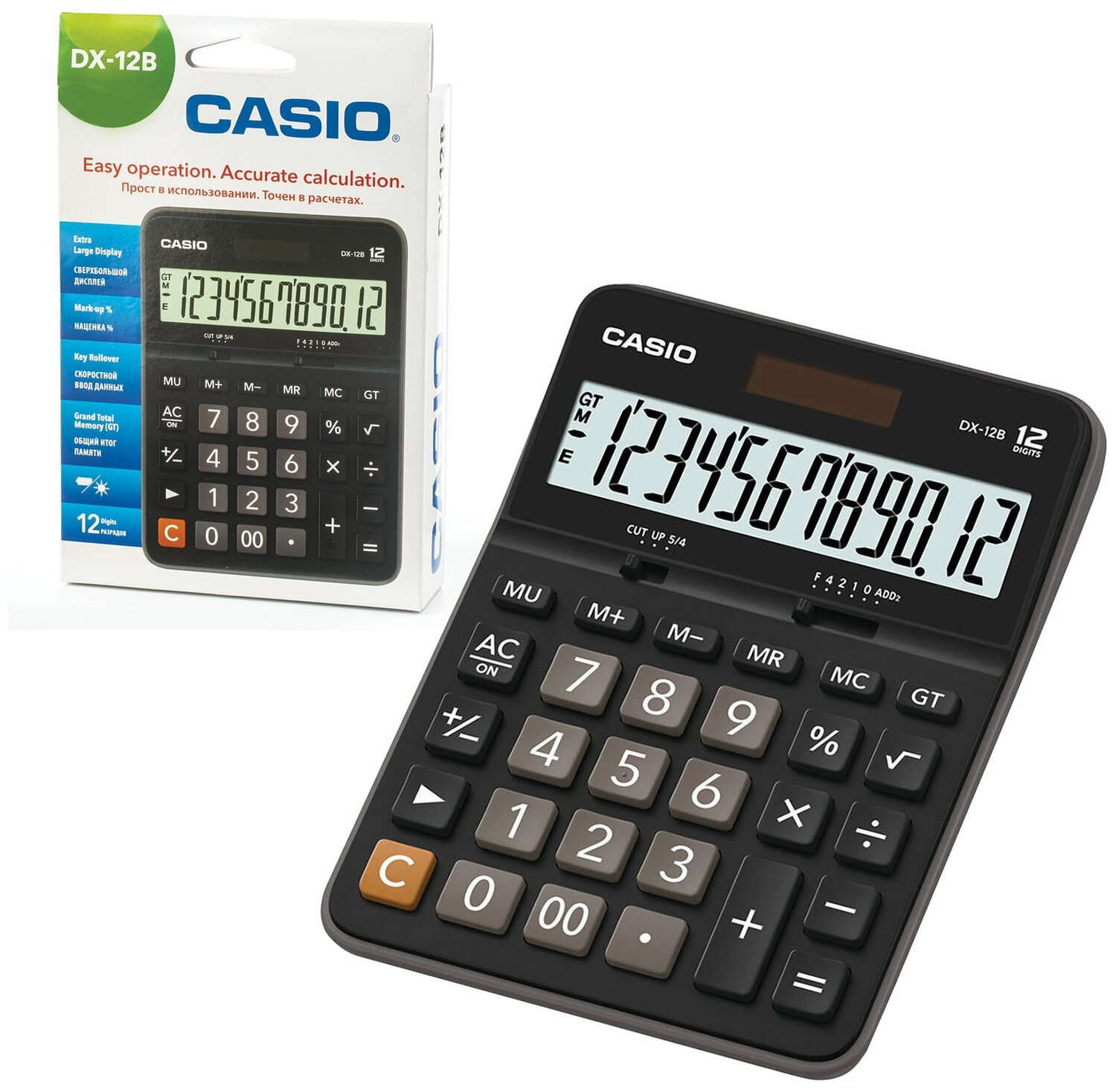Калькулятор бухгалтерский CASIO DX-12B-W